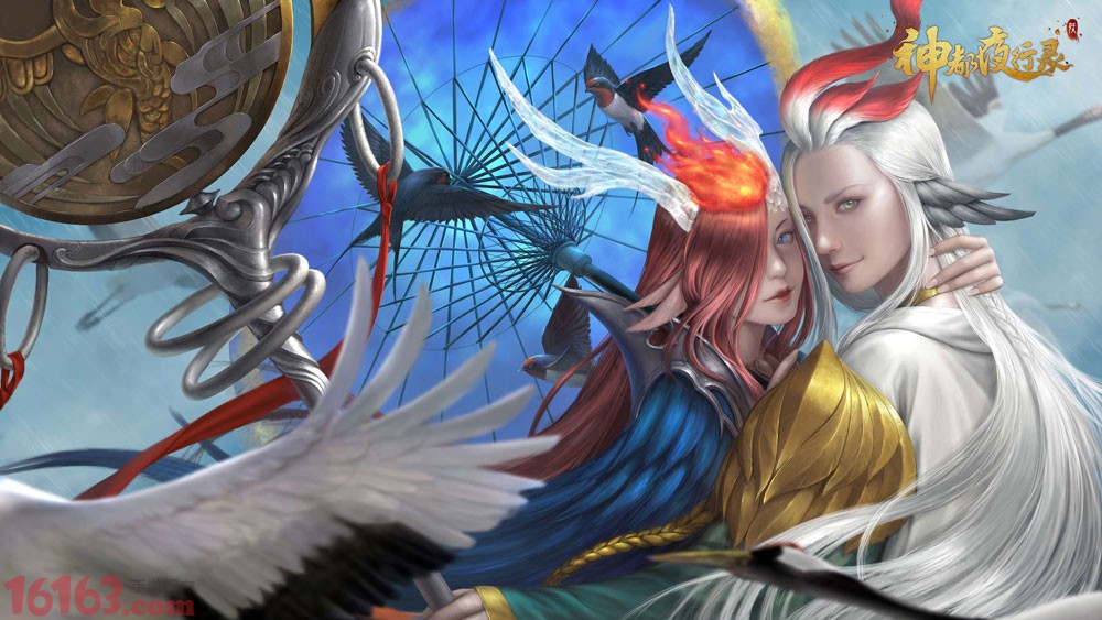 风伯的同人画自然不止一幅,画师"碧月凝霜vivian"就以风伯雨师为主题