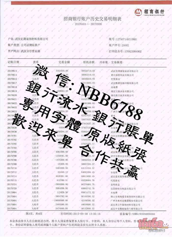 招商银行流水 公司流水 银行工资流水