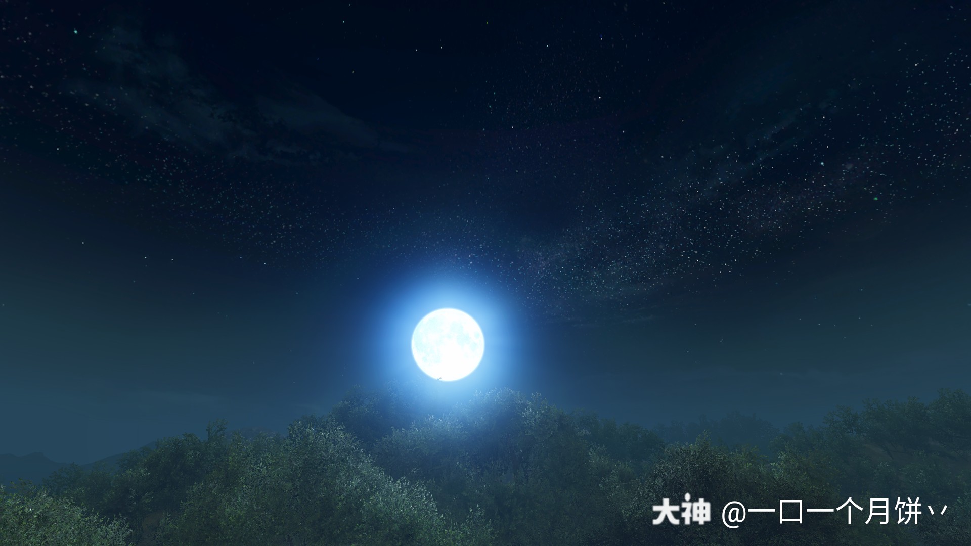 皓月当空,漫天繁星,这静谧的夜空真好看!