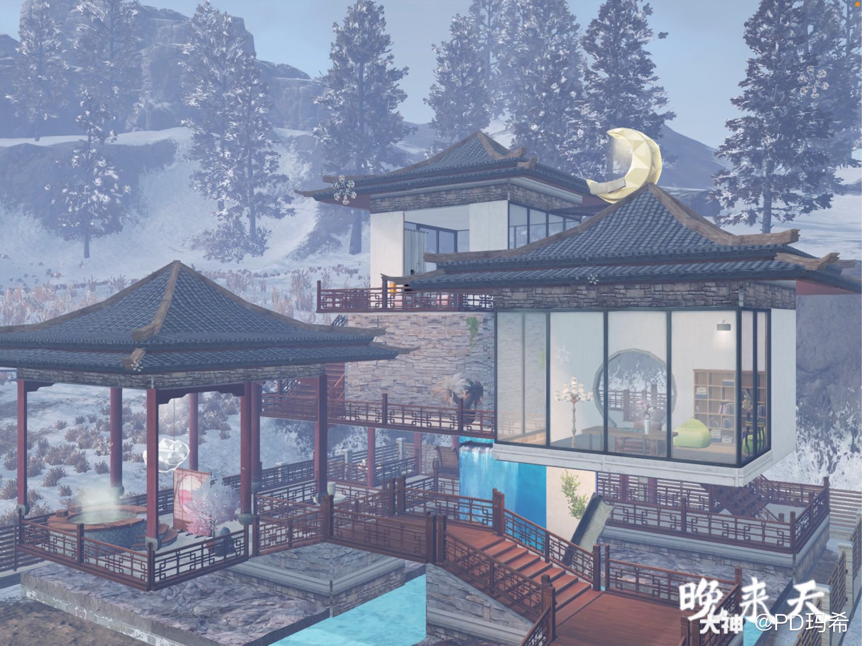 古风房屋,没有雪顶,感觉做什么都没有圣诞的_来自网易大神明日之后
