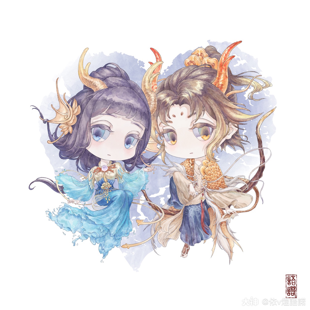 依v烟语诺:丹青情侣系列五特别送给@烟雨沉沉@f季小沫@serendipity