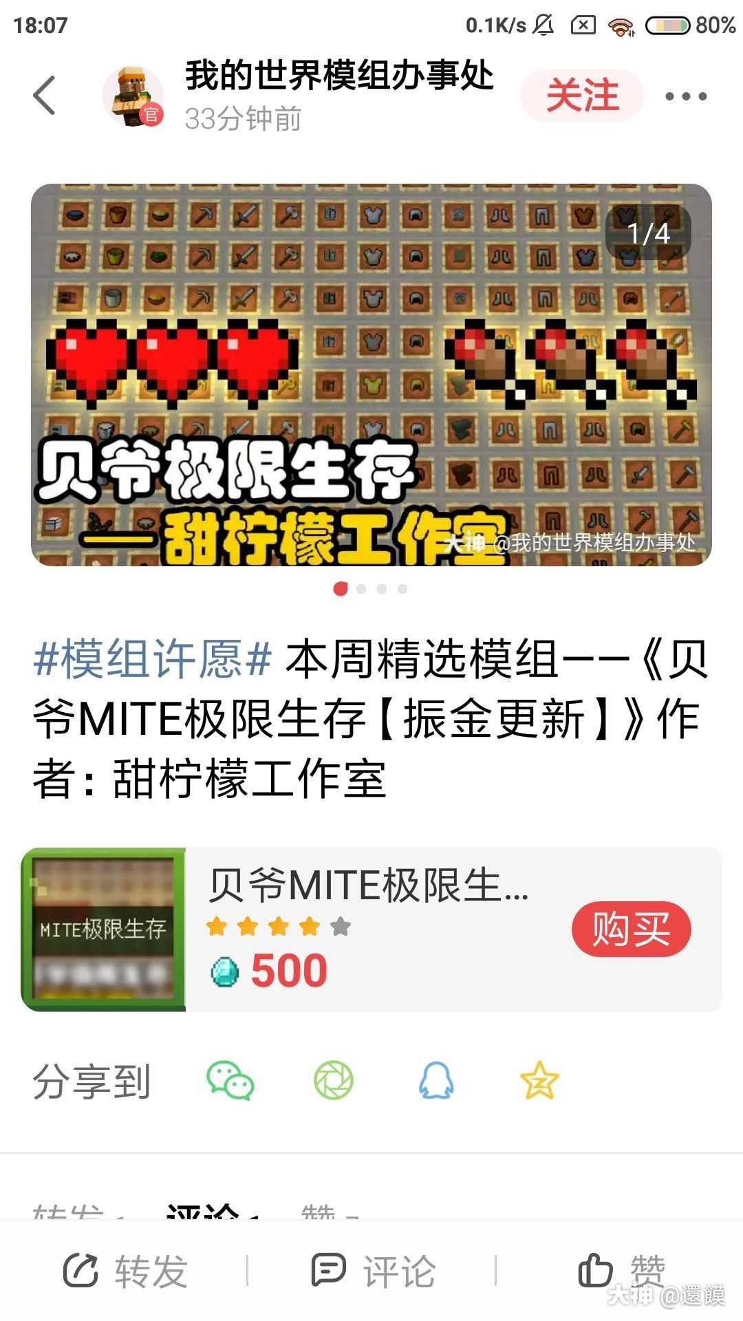 模组许愿# 《贝爷mite极限生存【振金更新】》