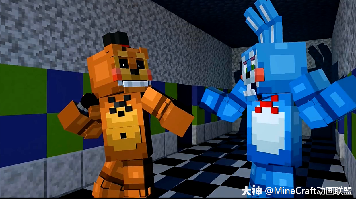 我的世界动画-玩具熊披萨店挑战_来自网易大神我的世界圈子_minecraft