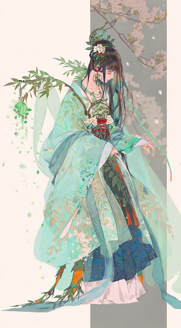 绝美古风人物插画 插画师|伊吹鸡腿子