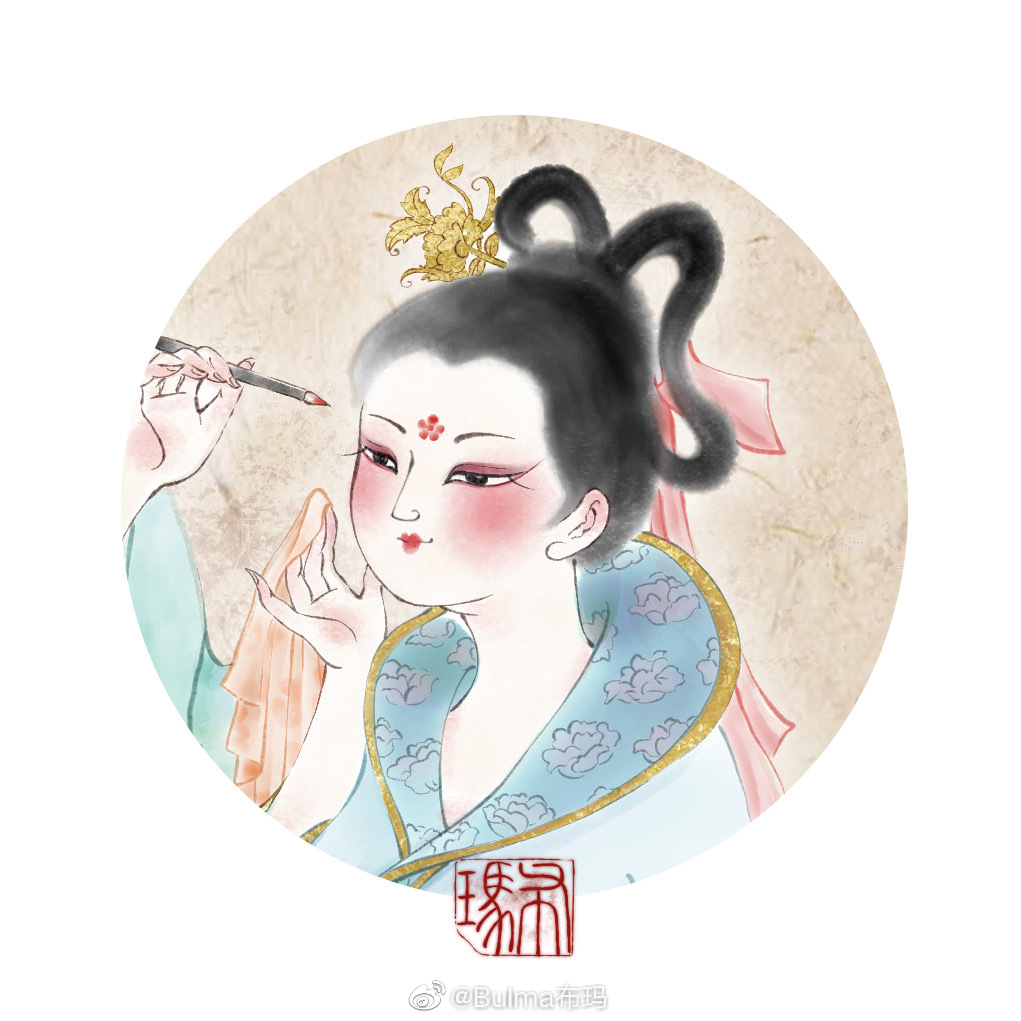 《梅花妆》 这幅参考了王弘力老先生的古代风俗百图 初七人日又立春