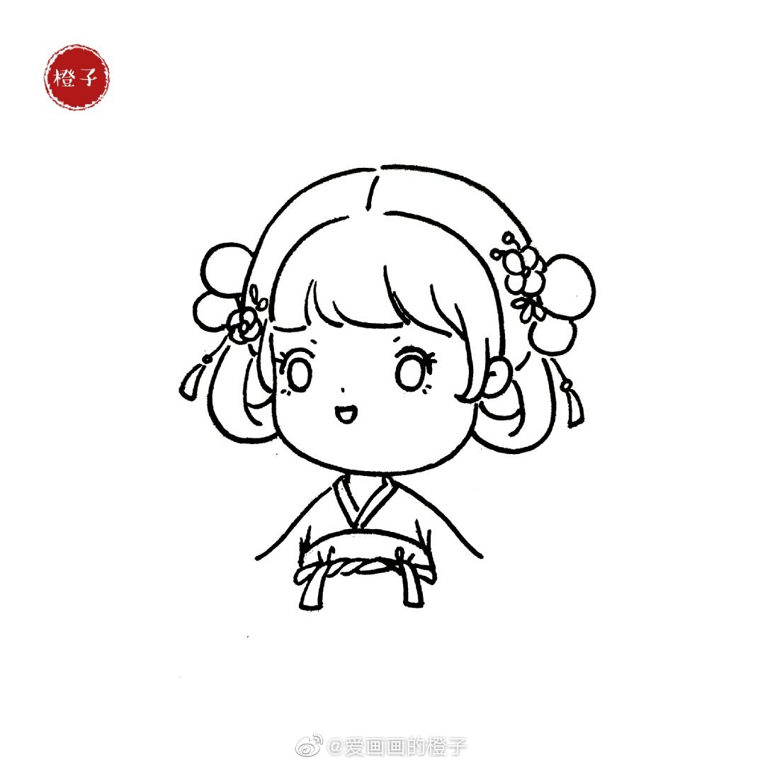 汉服小姑娘 爱画画的橙子