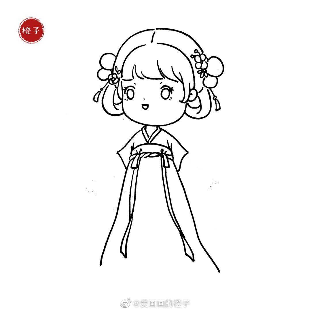 汉服小姑娘 爱画画的橙子