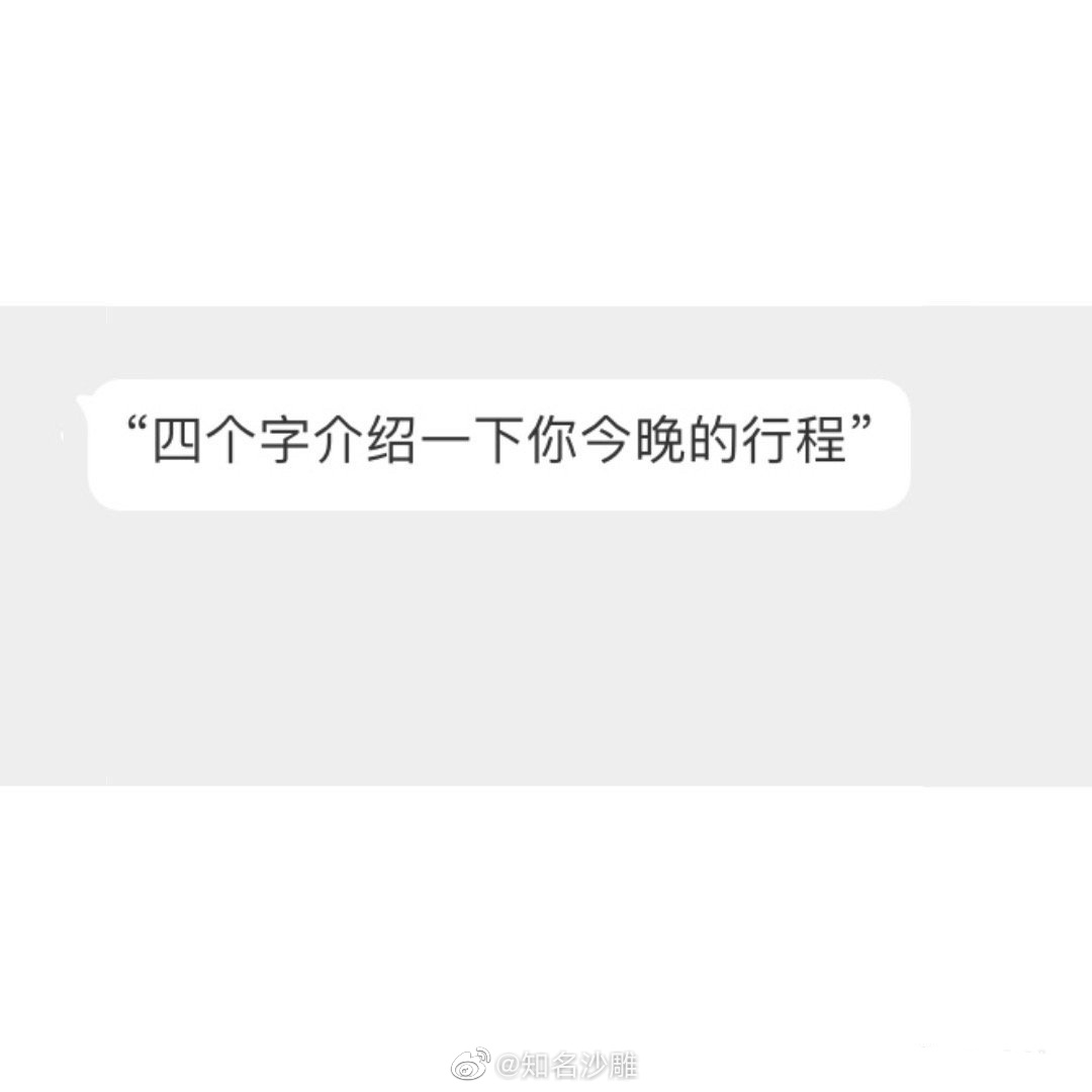 "四个字介绍一下你今晚的行程"
