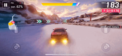 图5游戏中默认全自动驾驶模式，试图让玩家的注意力放在漂移和加速上