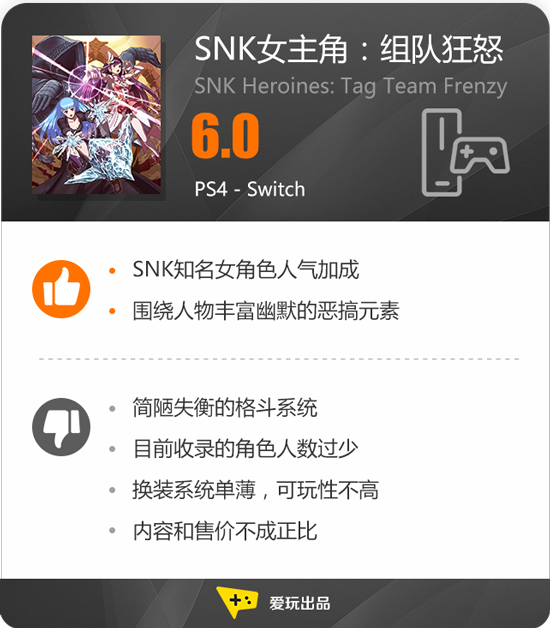 《SNK女主角：组队狂怒》——SNK女子天团的拙劣演出