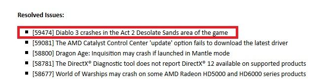 AMD显卡驱动更新 暗黑3凄凉沙地崩溃问题修复