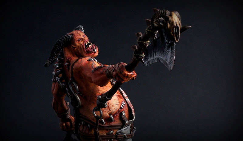 暗黑3玩家雕塑作品：屠夫和巫医的雕像