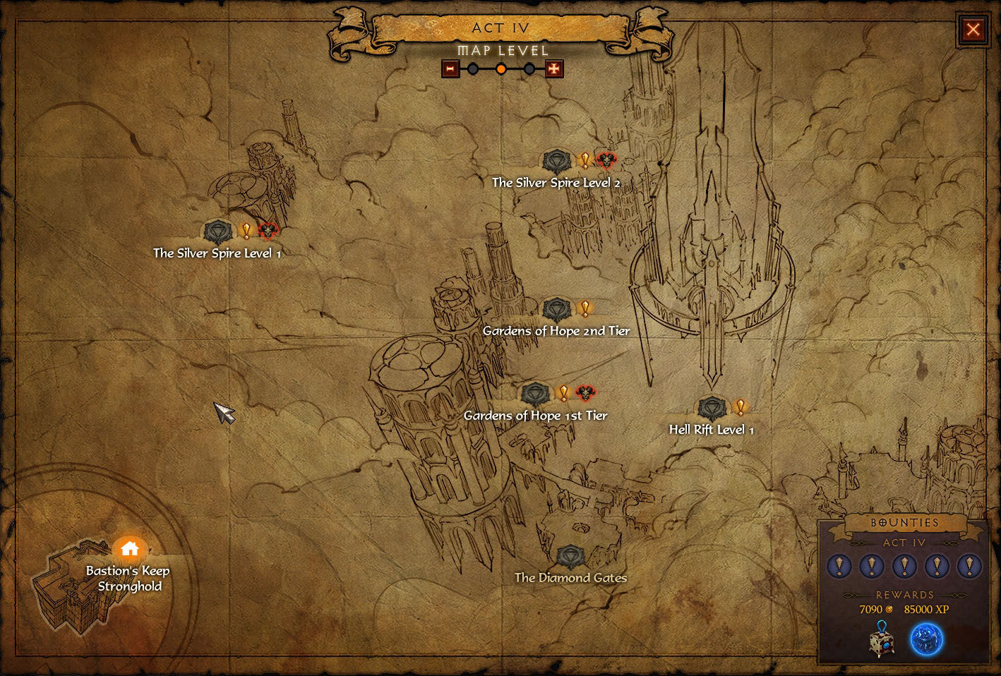 where is urzael in diablo 3 act 4 map