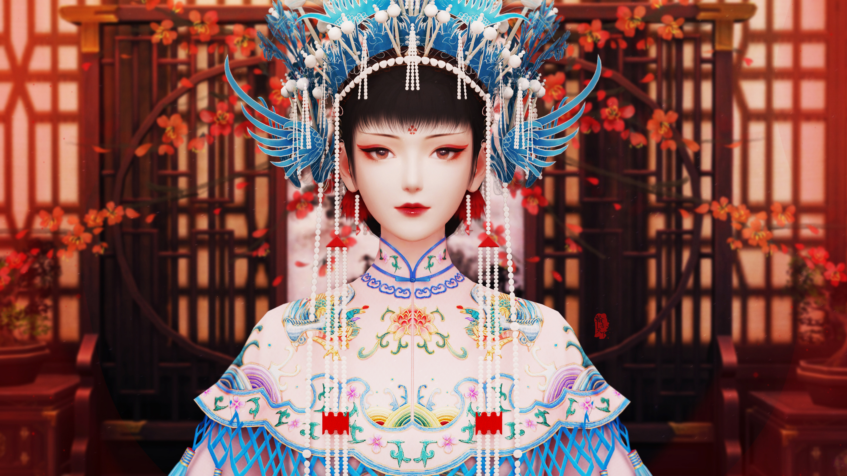 翰书天下拾光电脑壁纸锦水一匳红玉台千面笑by棠狸