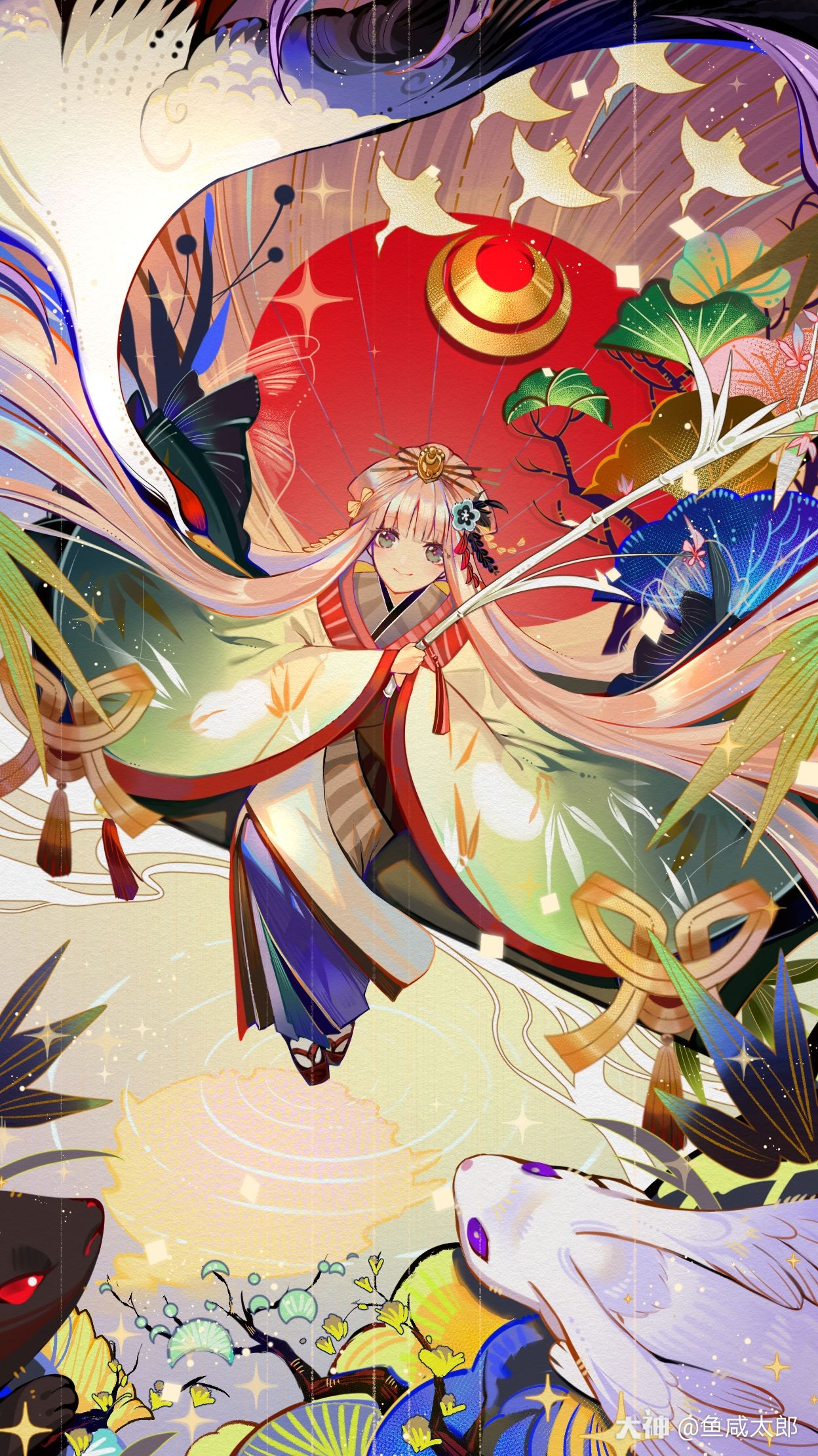 鱼咸太郎:画了小公主w#阴阳师##辉夜姬##阴阳师同人