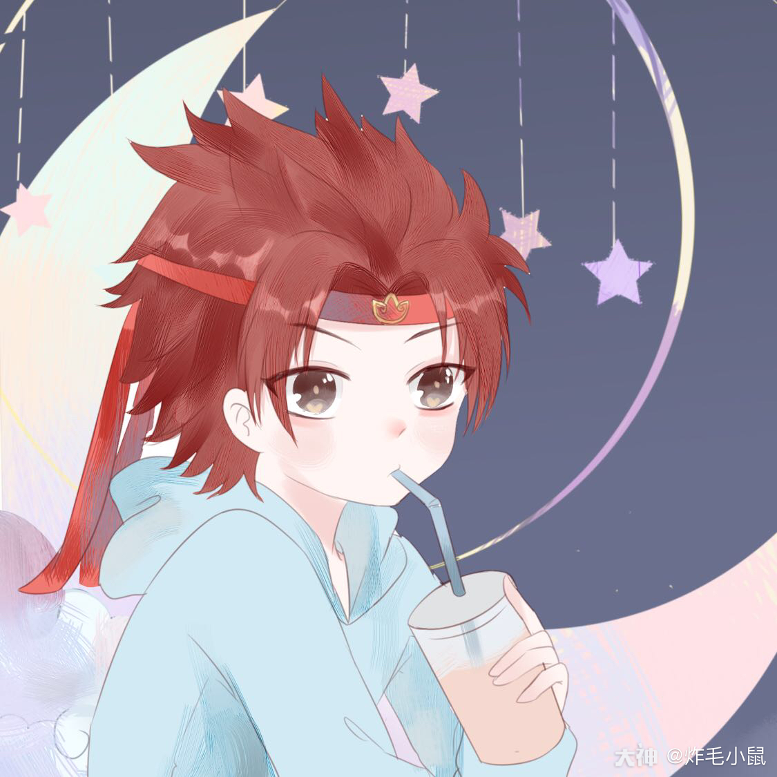 梦幻七夕甜蜜征集##论坛菌# 鬼潇潇x羽灵神情头现代pa