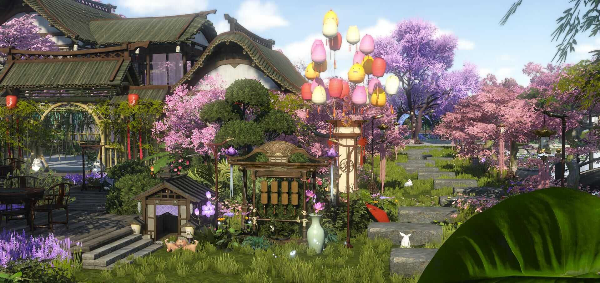 这个庄园门口我爱了,右边的云樱小径在动态置顶,9u的灯笼超级可爱啊