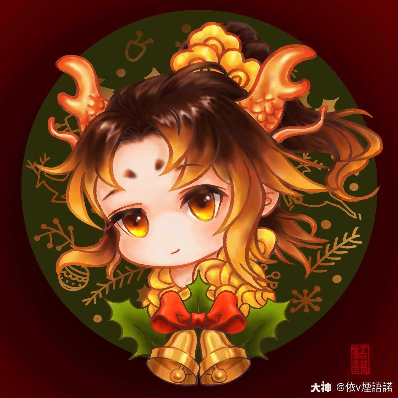 圣诞&龙族头像909090大话西游手游同人,插画日常_大神