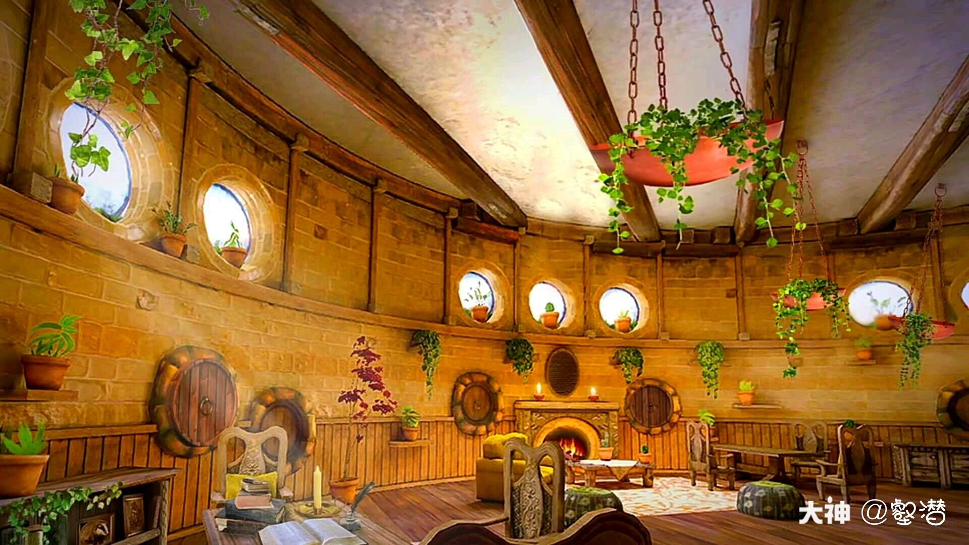 赫奇帕奇的休息室的入口藏在厨房走廊右侧角落的一