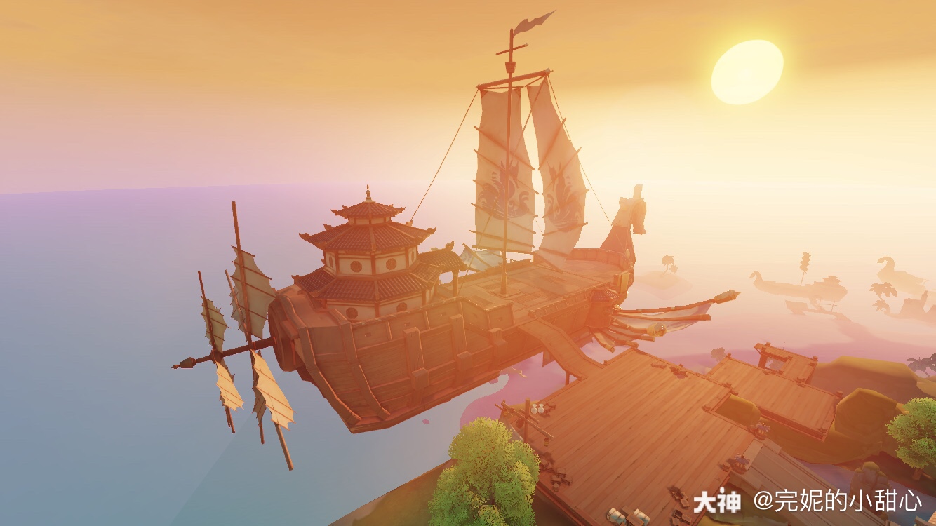 多角度拍摄古代的飞船