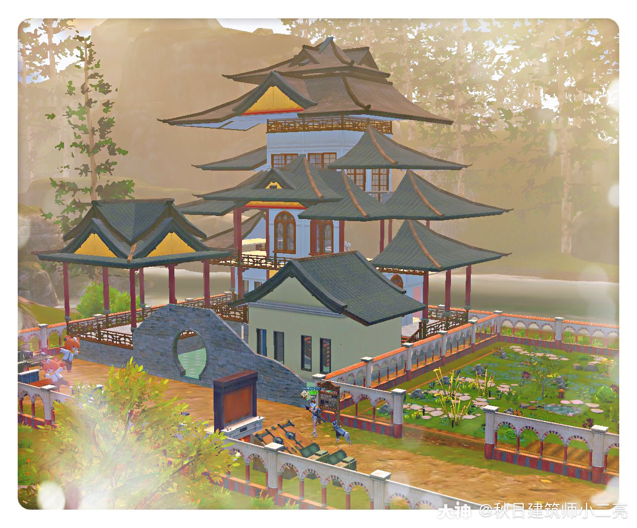 更多> @鲤鱼咸鱼 : #末日建筑学院# 【花朝zhāo 】田园风双人建筑,很