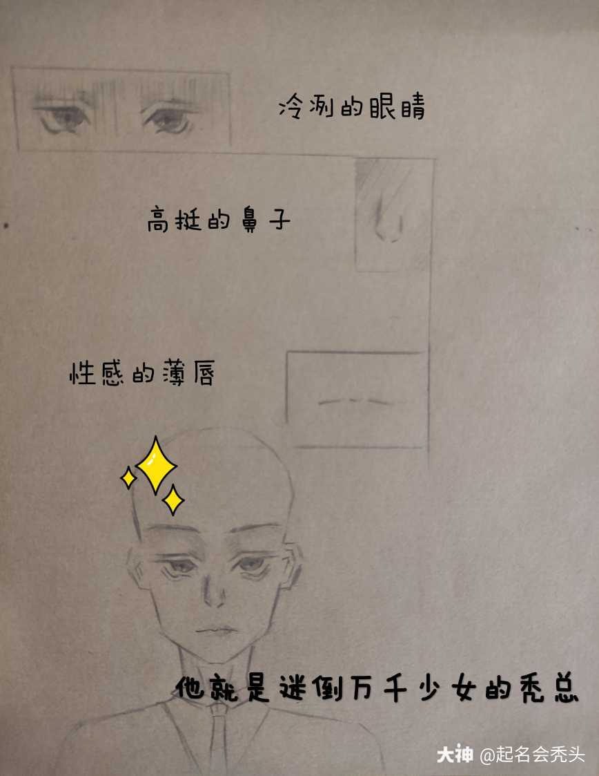 这位迷倒万千少女的秃头总裁要画漫画了 希望你们能喜欢他的画风 刹那接板的点点你 来自网易大神我的世界圈子 起名会秃头