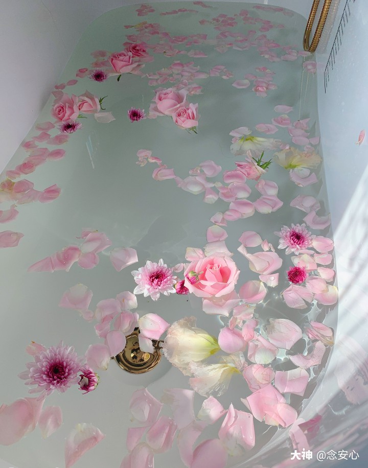 游戏里面的浴缸也很美,好想跳下去天天泡玫瑰花瓣浴.