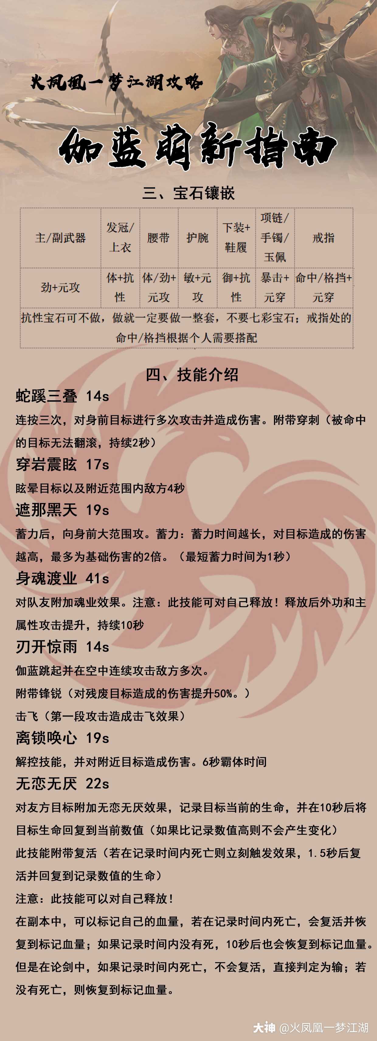 火凤凰攻略组 伽蓝萌新指南供稿 霸天美工 祁暮 火凤凰一梦江湖攻略兴趣群 来自网易大神一梦江湖圈子 火凤凰一梦江湖