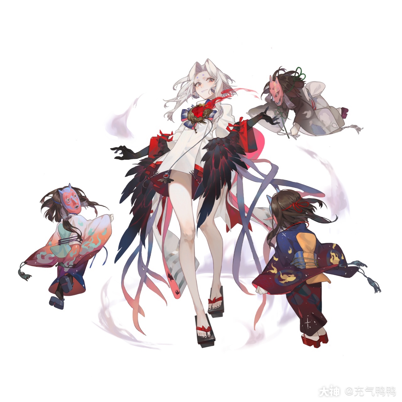 【转发抽奖】 画了去年百绘罗衣第一名的皮肤,三目老师的面灵气笼目鸟