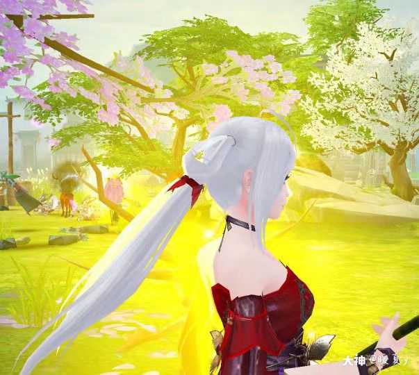 倩女手游美人美景##梦岛# 异人侧脸蛮好看的啊