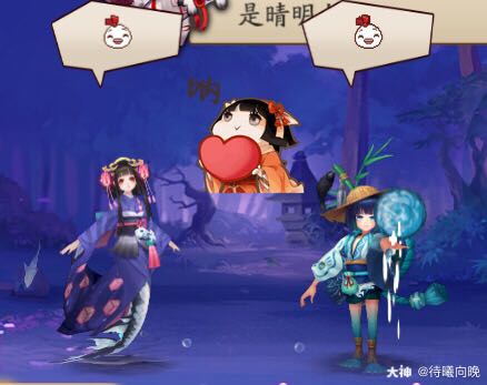 两心无间鲤鱼精和河童的甜蜜彩色玻璃杯垫