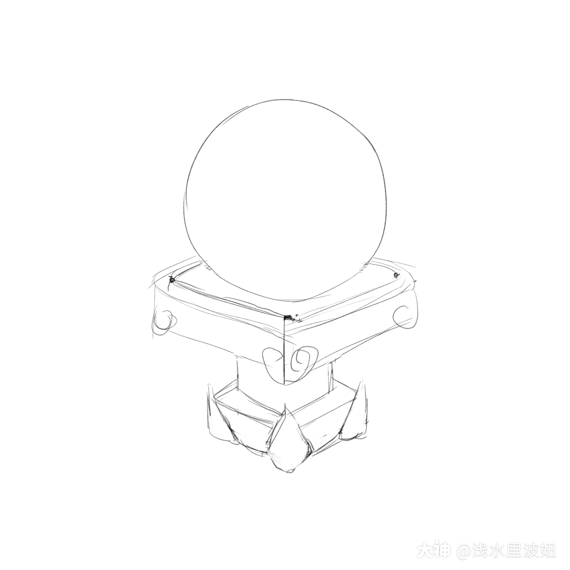 夜光珠的手绘过程gif.