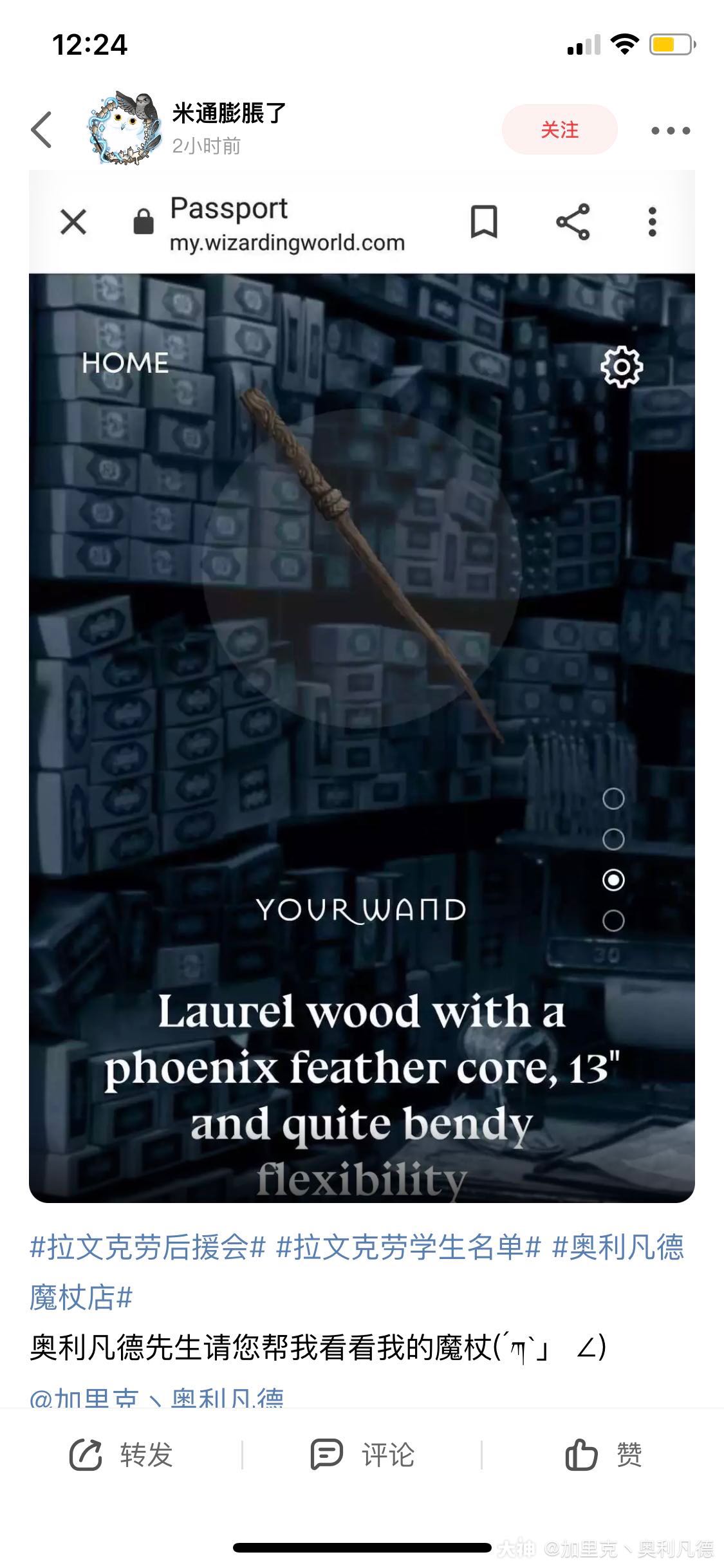 奥利凡德魔杖店 月桂木laurel月桂木魔杖所展现出的力量非常强大 达到可以 来自网易大神哈利波特魔法觉醒圈子 加里克丶奥利凡德