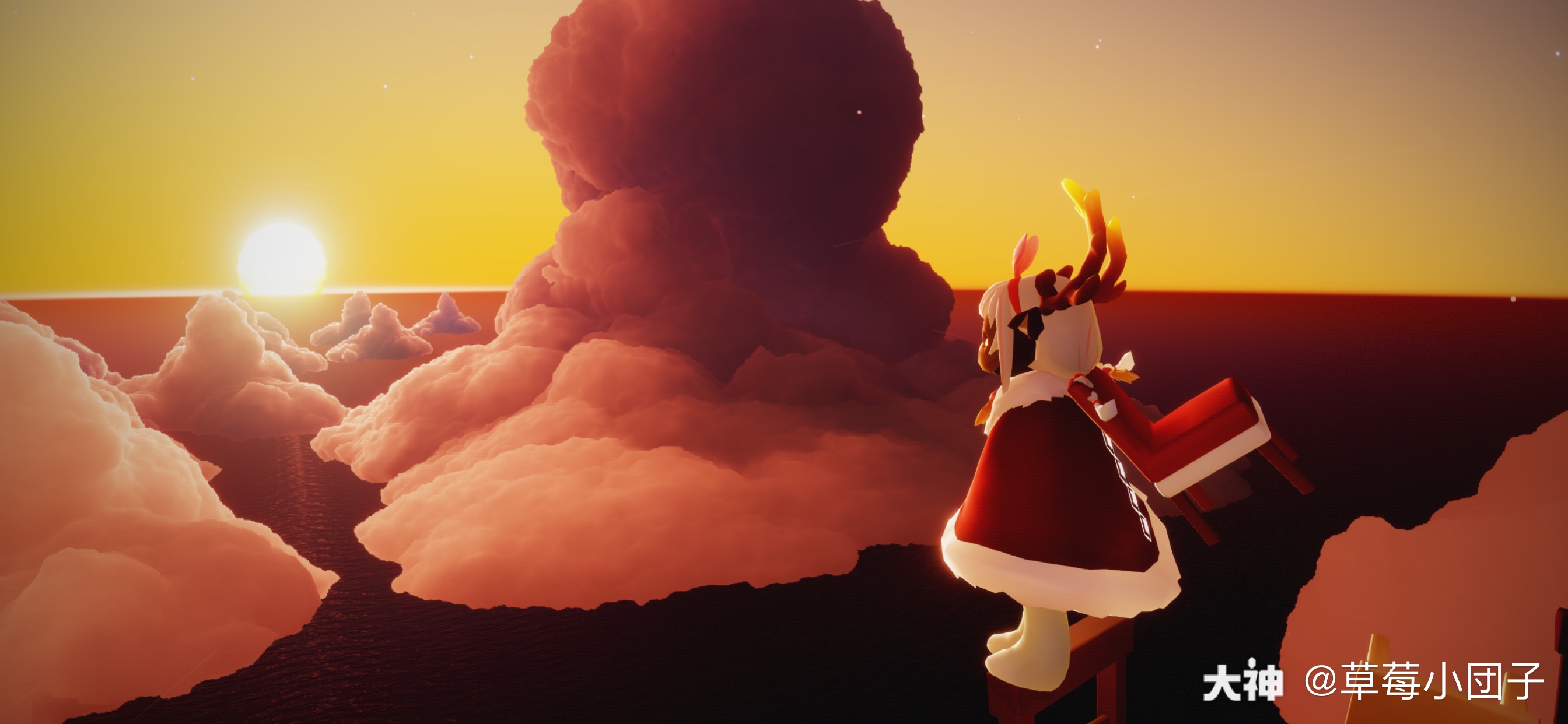 光遇圣诞帽# 圣诞节乖乖的小朋友已经自己坐在餐盘