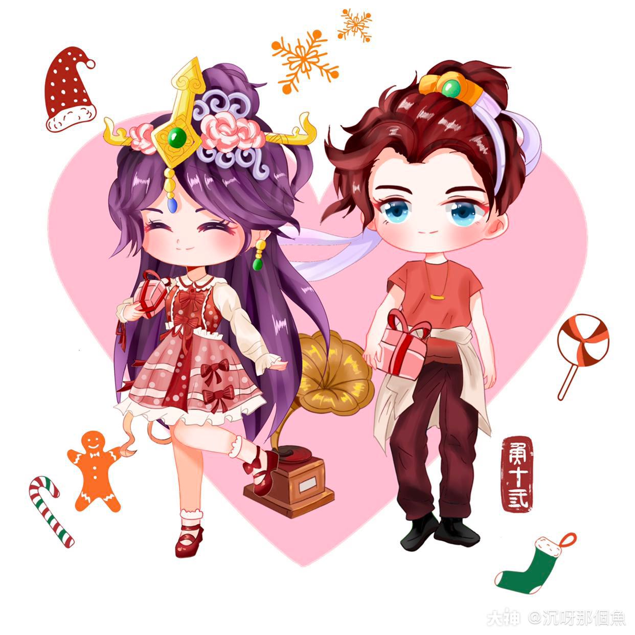 爱心玄剑娥&逍遥生#大话西游手游同人##大话西游手游