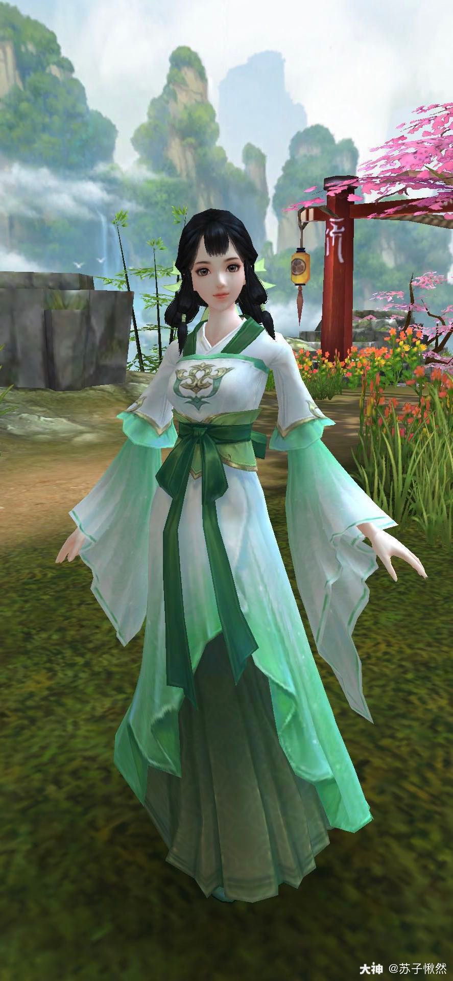 关注 #图说倩女日常##倩女幽魂手游# 绿衣美女