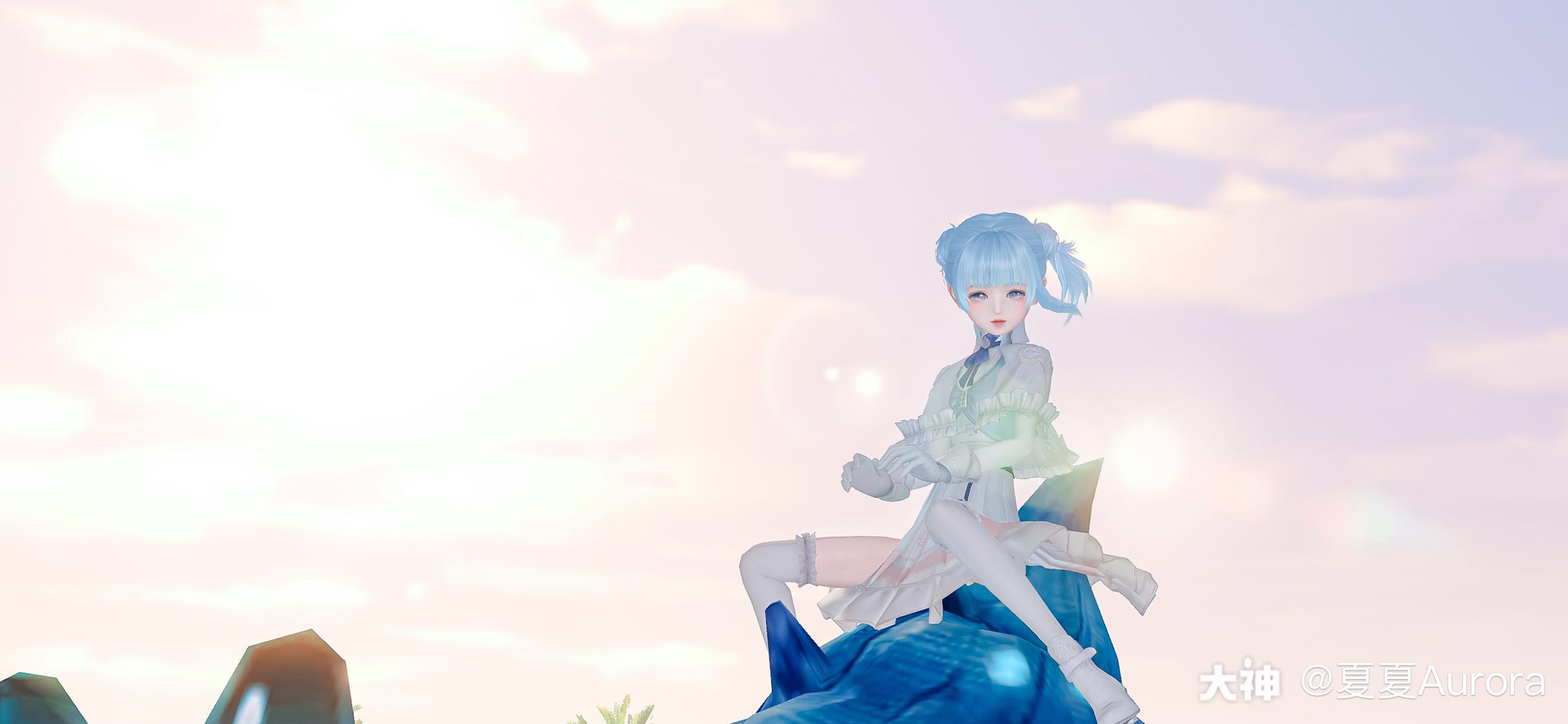 92海边漫步·今天的女鹅像个微服出访的汐族少女偶遇了好心的蓝