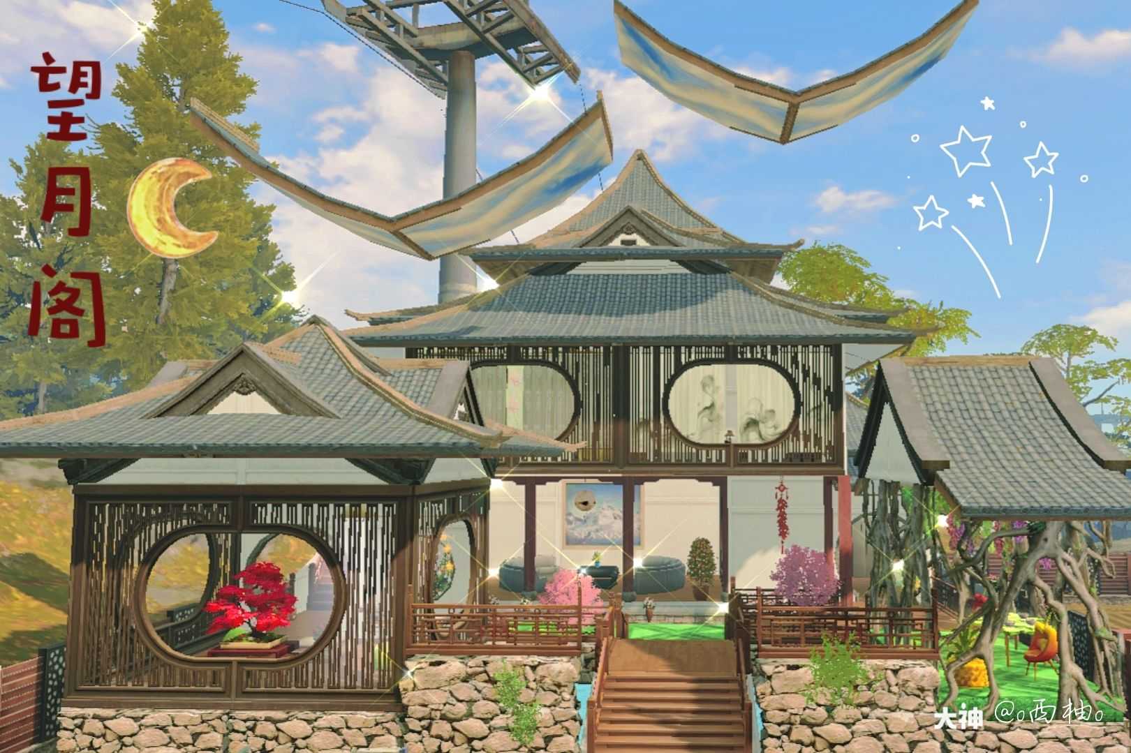 望月阁 原创 单人古风建筑 内饰视频晚点发 来自网易大神明日之后圈子 O西柚o