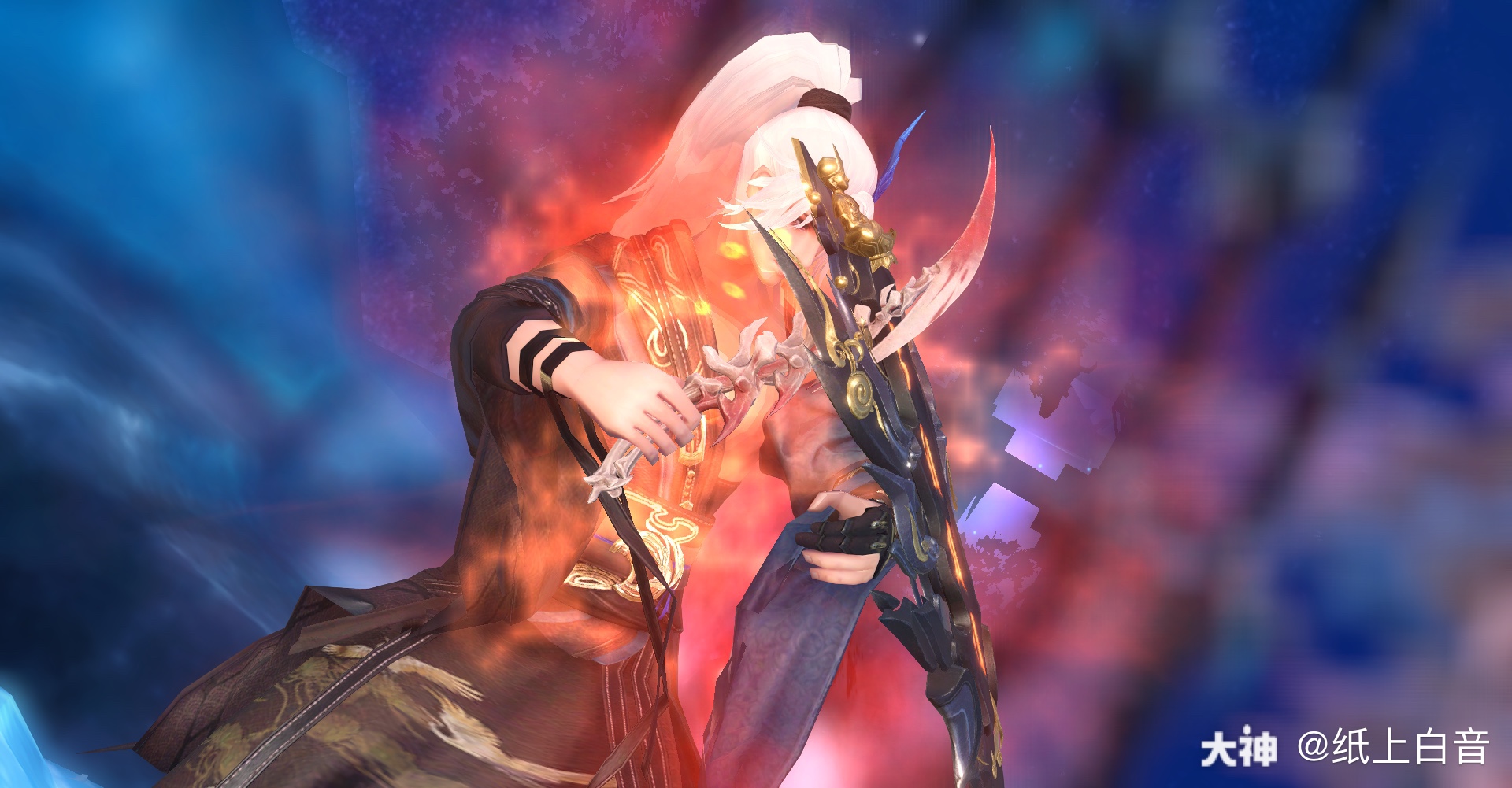 给刀粑粑卓断水的一套帅气摆拍,鱼骨匕首太吸睛!