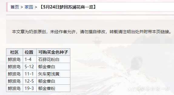 5月24日家园花商位置 主要是梦回苏澜区 来自大神天谕手游圈子 奶茶分我一杯