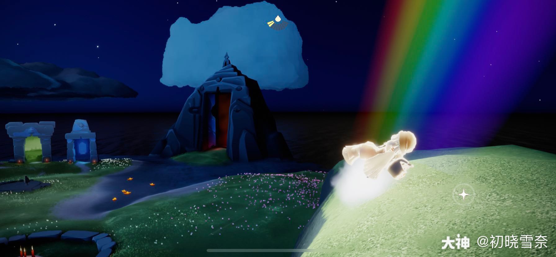 想起来的彩虹魔法加烟花和夜晚模式的样子很配