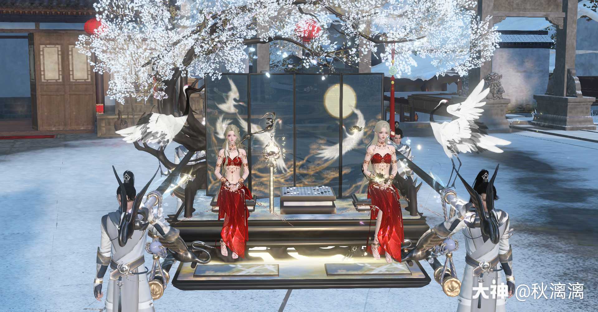 拖脑婆的福 坐上了双人轿子 什么时候蚊帐也可以邀请别人坐啊 #逆水寒