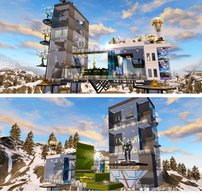 订制房欣赏|雪顶|双人现代高层建筑(防抄家房) #明日之后##明日双人