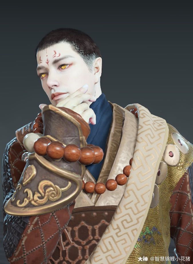 关注 #永劫无间捏脸站##永劫捏脸大pk##男性角色# 替朋友捏的和尚,小