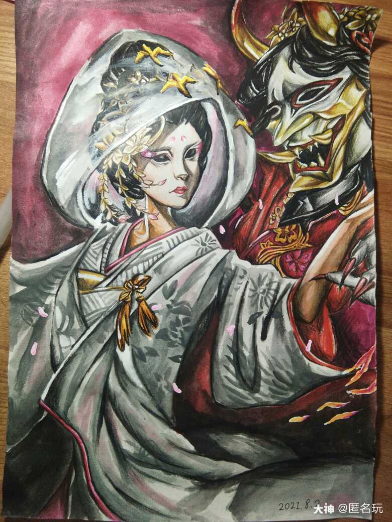 白无垢手绘 锦帽添加了白色油画颜料画的 来自网易大神第五人格圈子 匿名玩