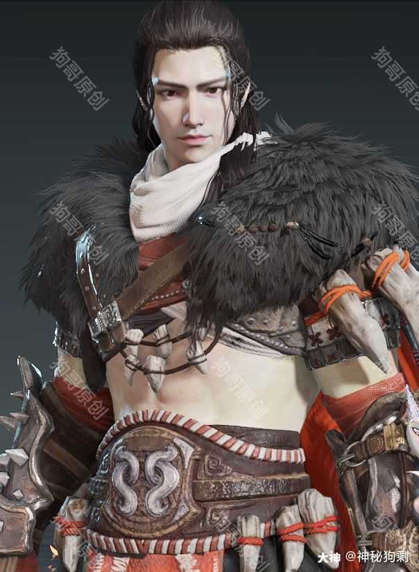 神秘狗剩:#永劫无间捏脸站##特木尔捏脸##永劫无间# 狗哥原创风男 