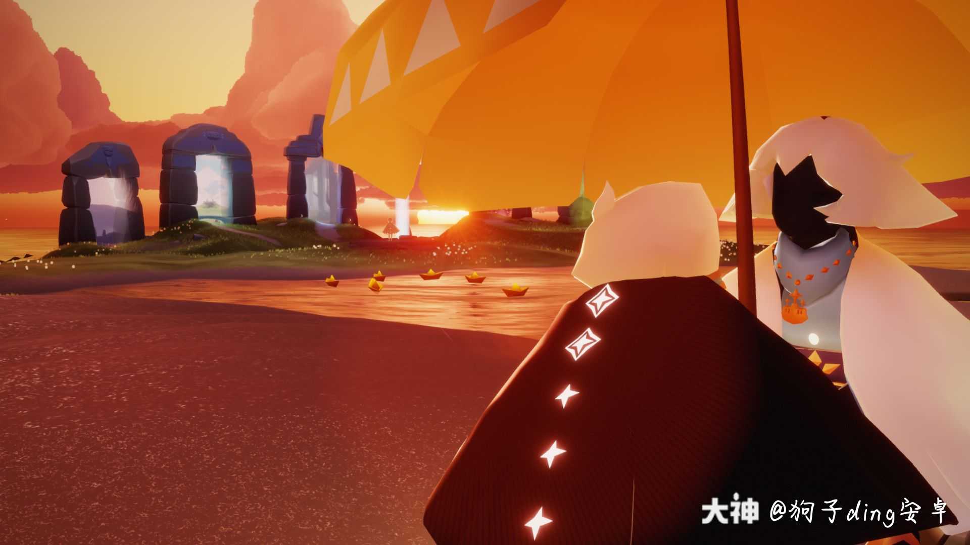 关注 #光遇夏之日# 作品名称:太阳伞 作品简介:我和一个路人默契组合