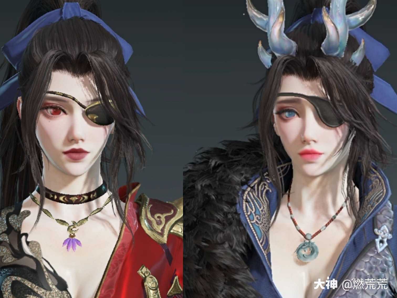 分享三娘的御姐捏脸【赤焰】和甜妹捏脸【人鱼姬】 获取方式:关注 点