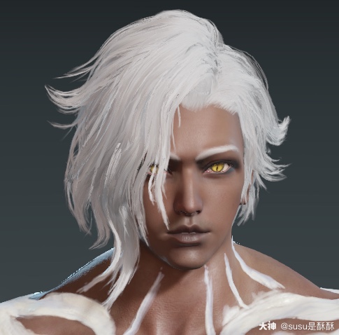 susu是酥酥:#永劫无间捏脸站# 特木尔黑皮丸子 第一次捏男生 #永劫无