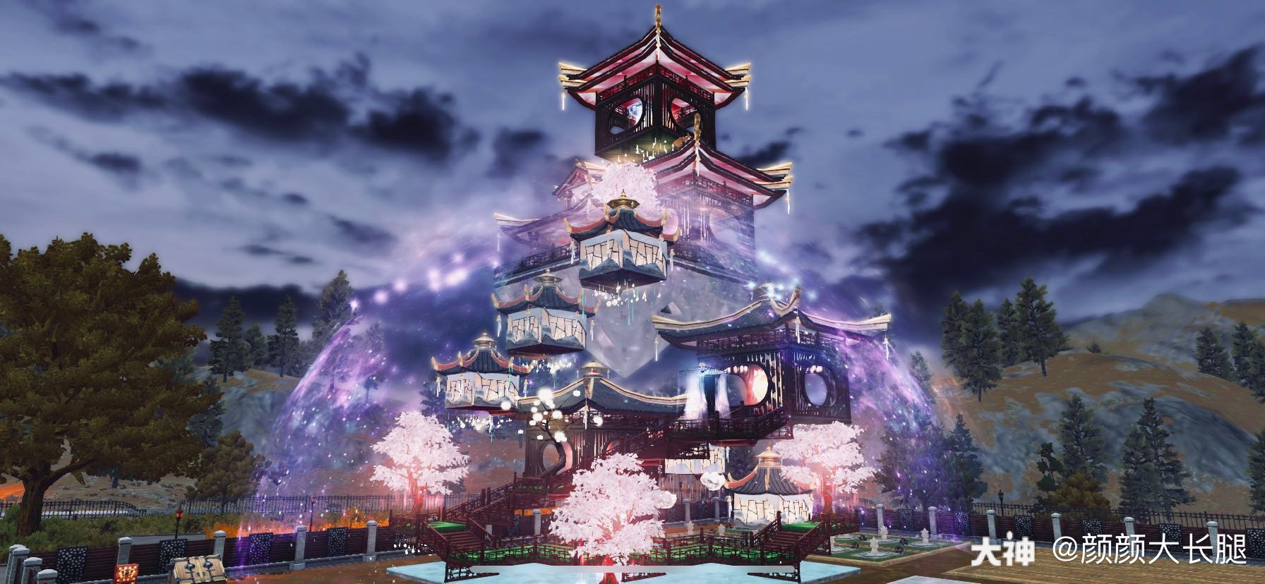 『重九』古风中式单人地基庄园建筑,望远镜下的『重九』